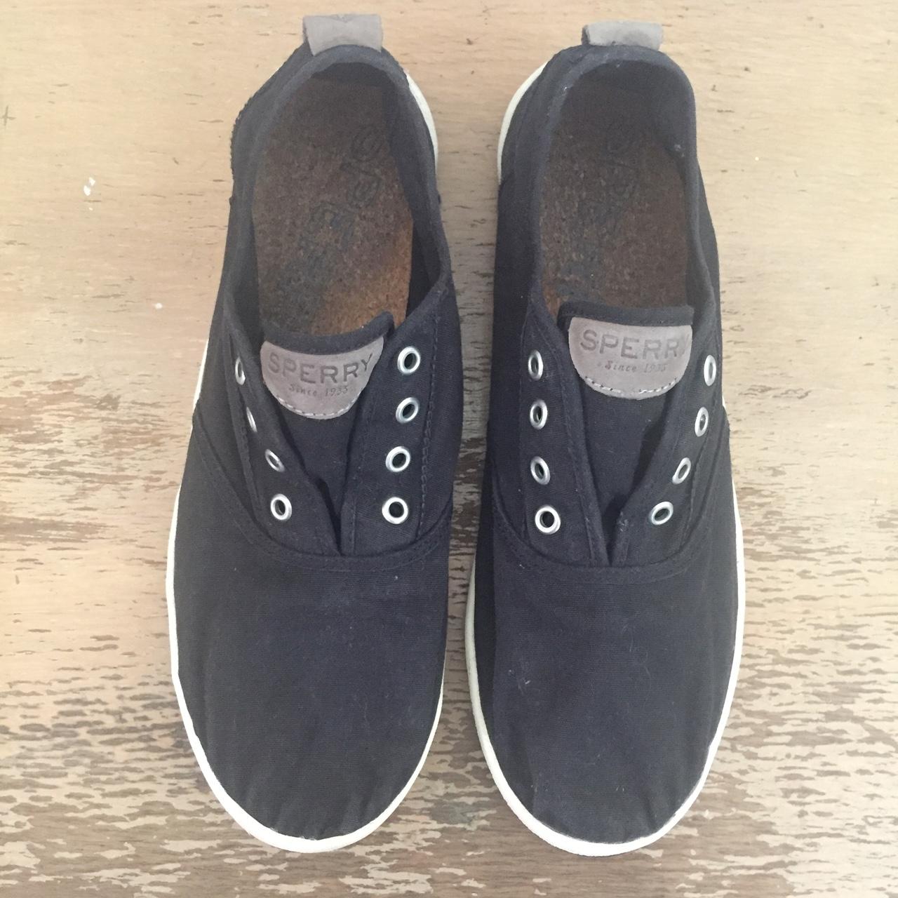 sperry canvas slip on