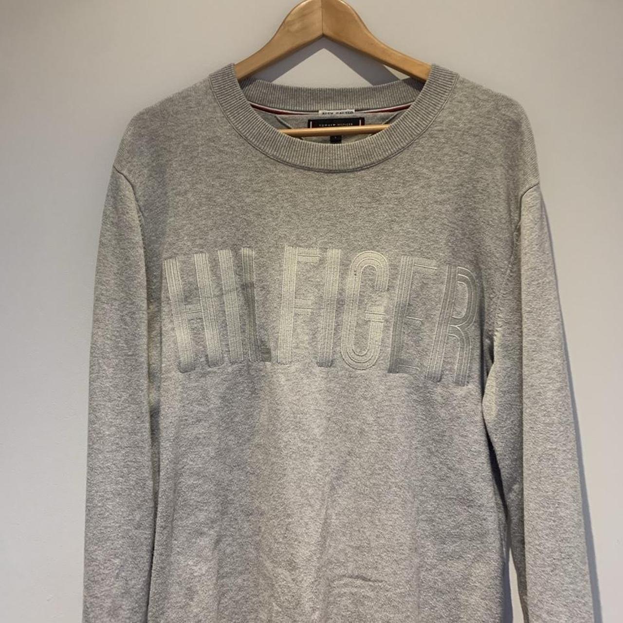 Tommy Hilfiger Grey Crewneck Size is men’s L, fits... - Depop