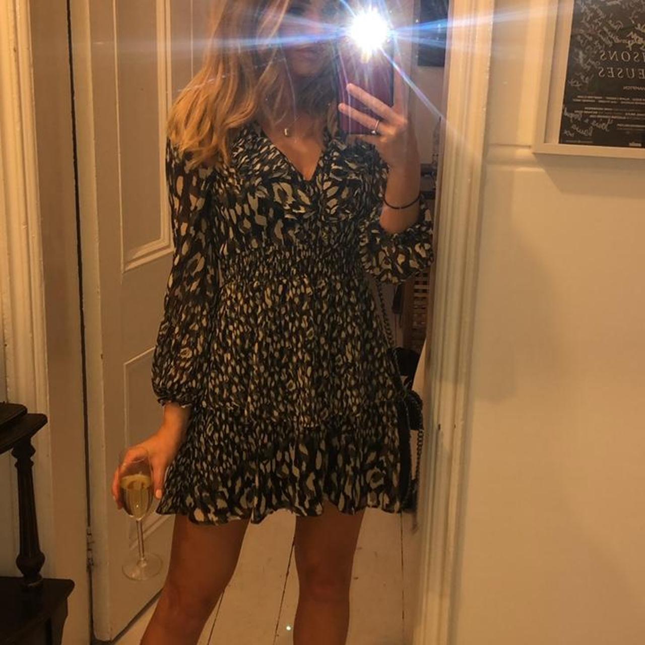 Zara Long Sleeve Leopard Print Dress Leopard Print Shirt Dress