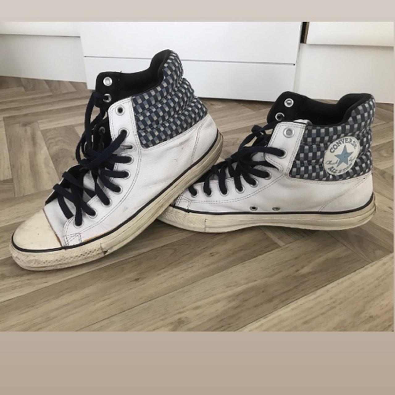 Rare genuine converse all star leather trainers... - Depop