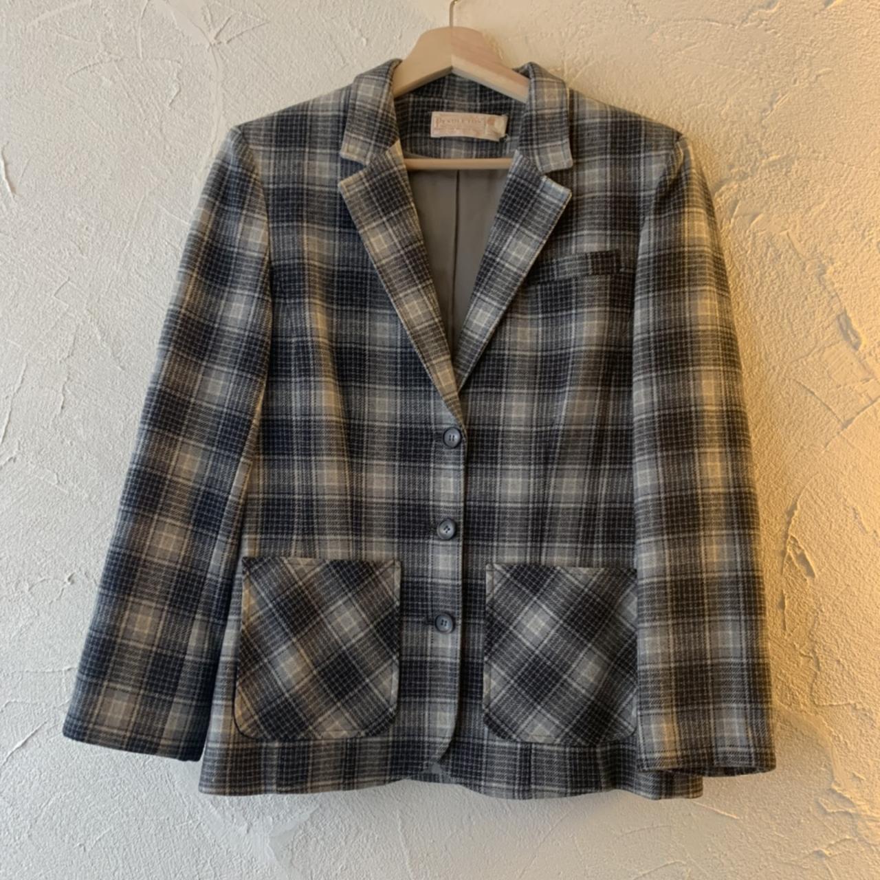 Women’s Vintage Pendleton Plaid Blazer Size... - Depop