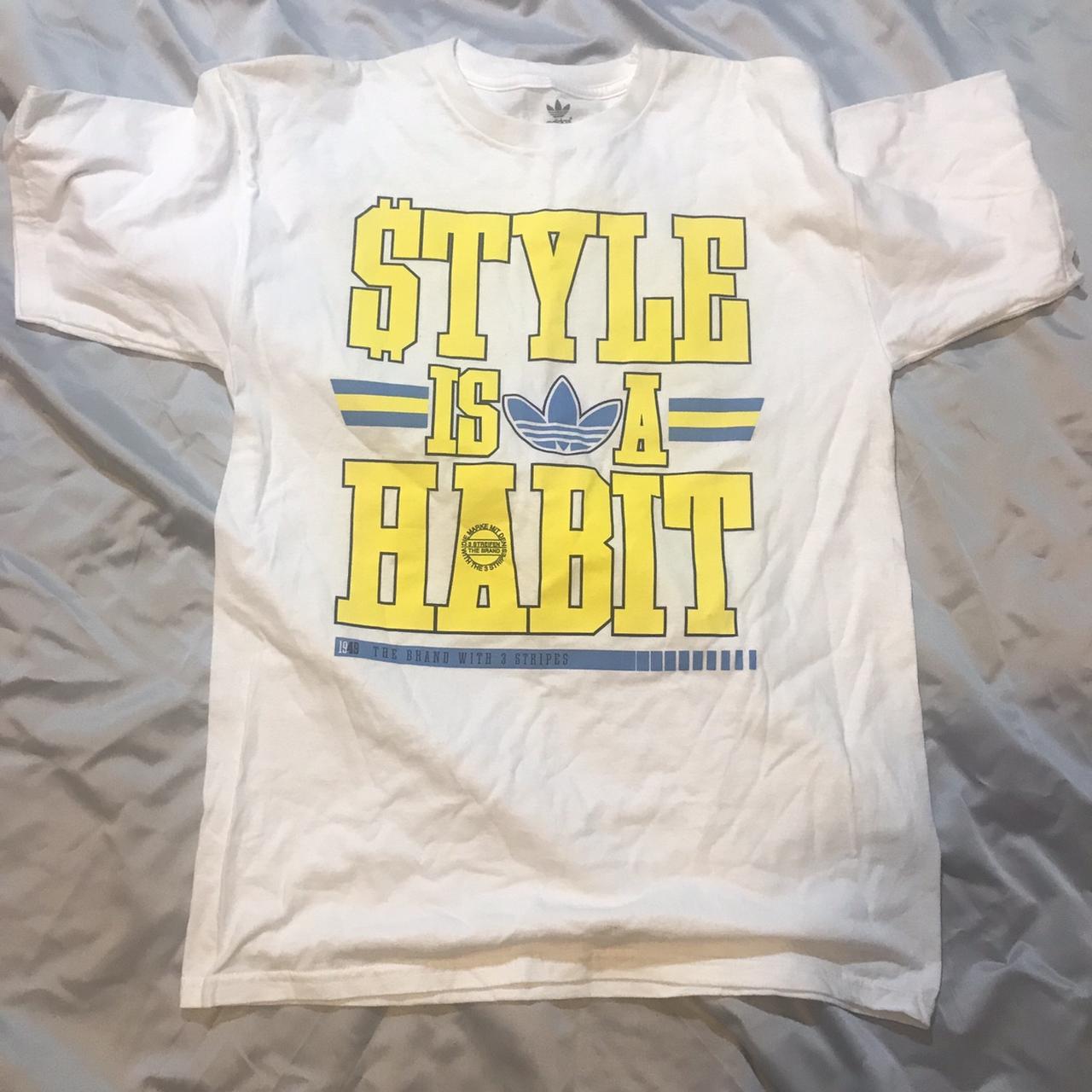 Adidas vintage tee shirt “ Style is a habit” Depop