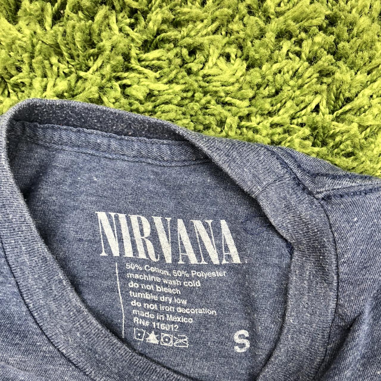 Nirvana Logo Tee. Dark gray/Navy colorway with... - Depop