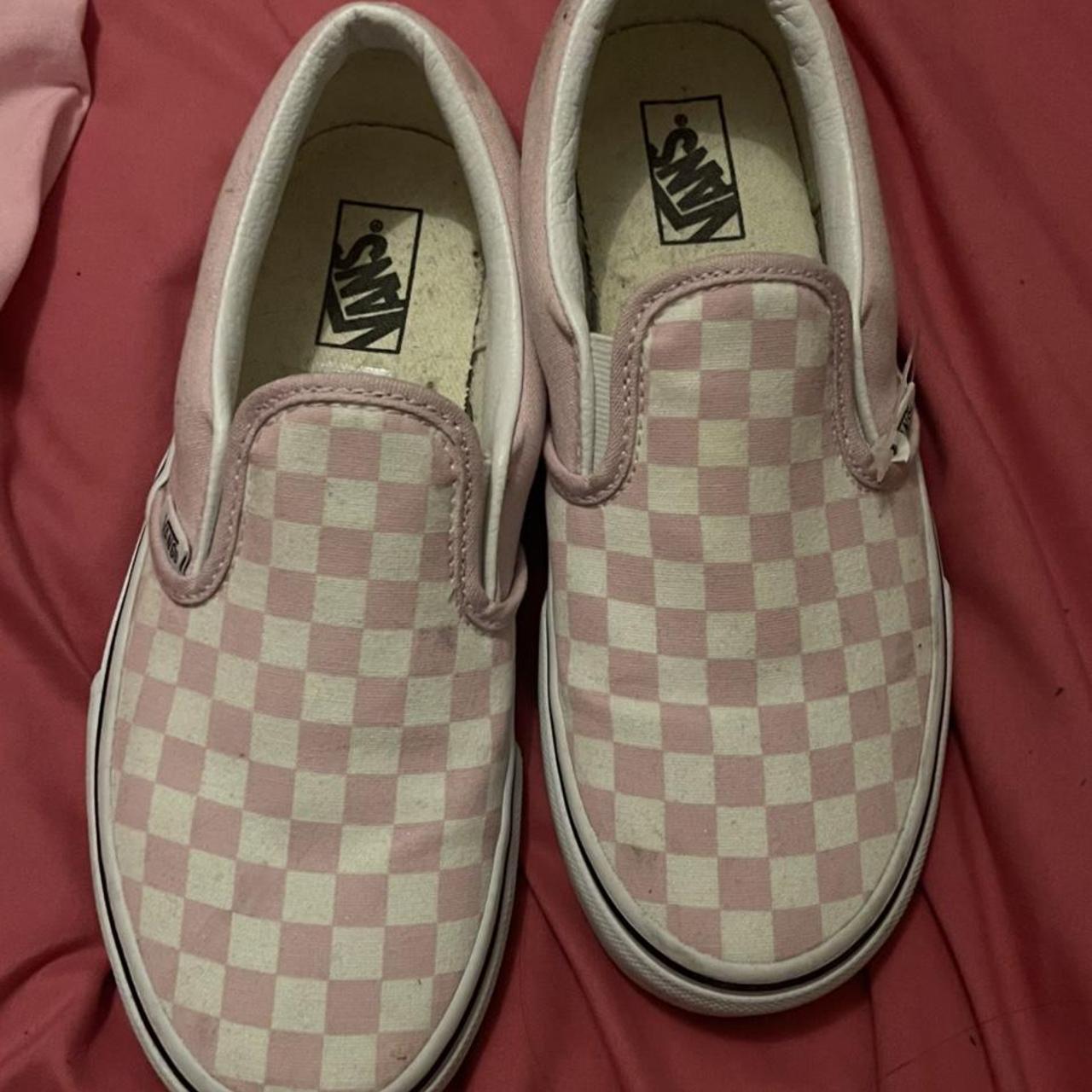 pink checkered vans size 3