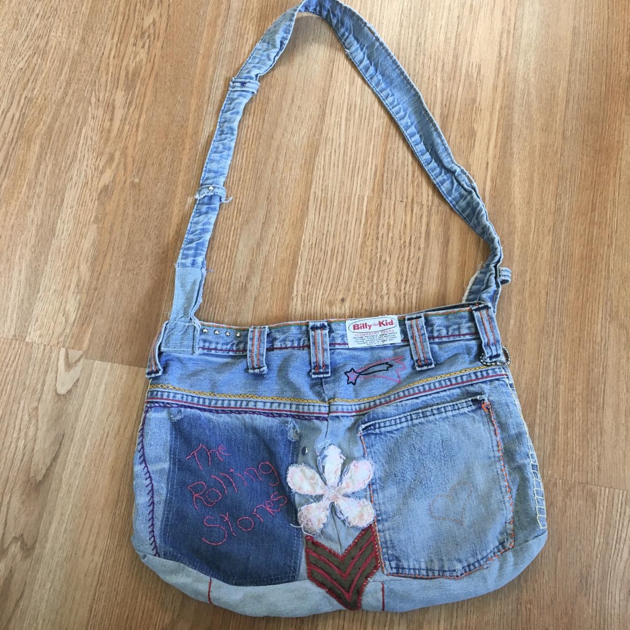 70s vintage handmade denim purse/ tote bag made out... Depop