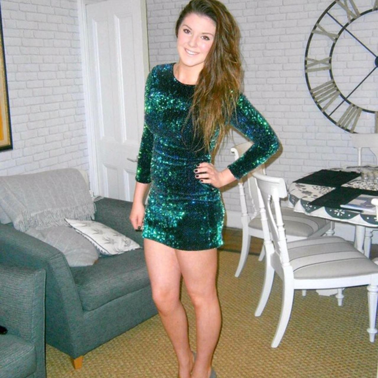 Green sequin dress from Motel rocks In Depop