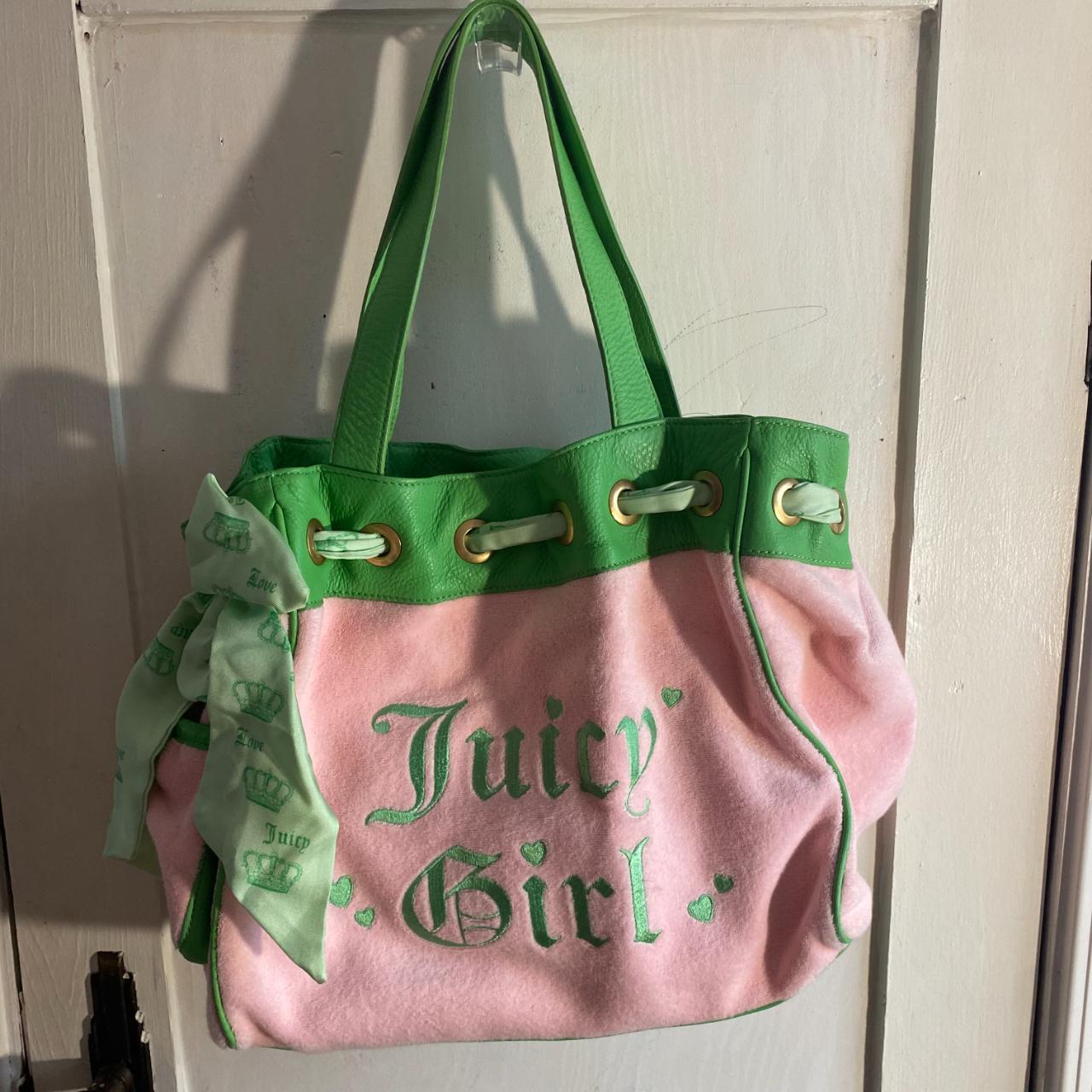 juicy couture pink and green purse