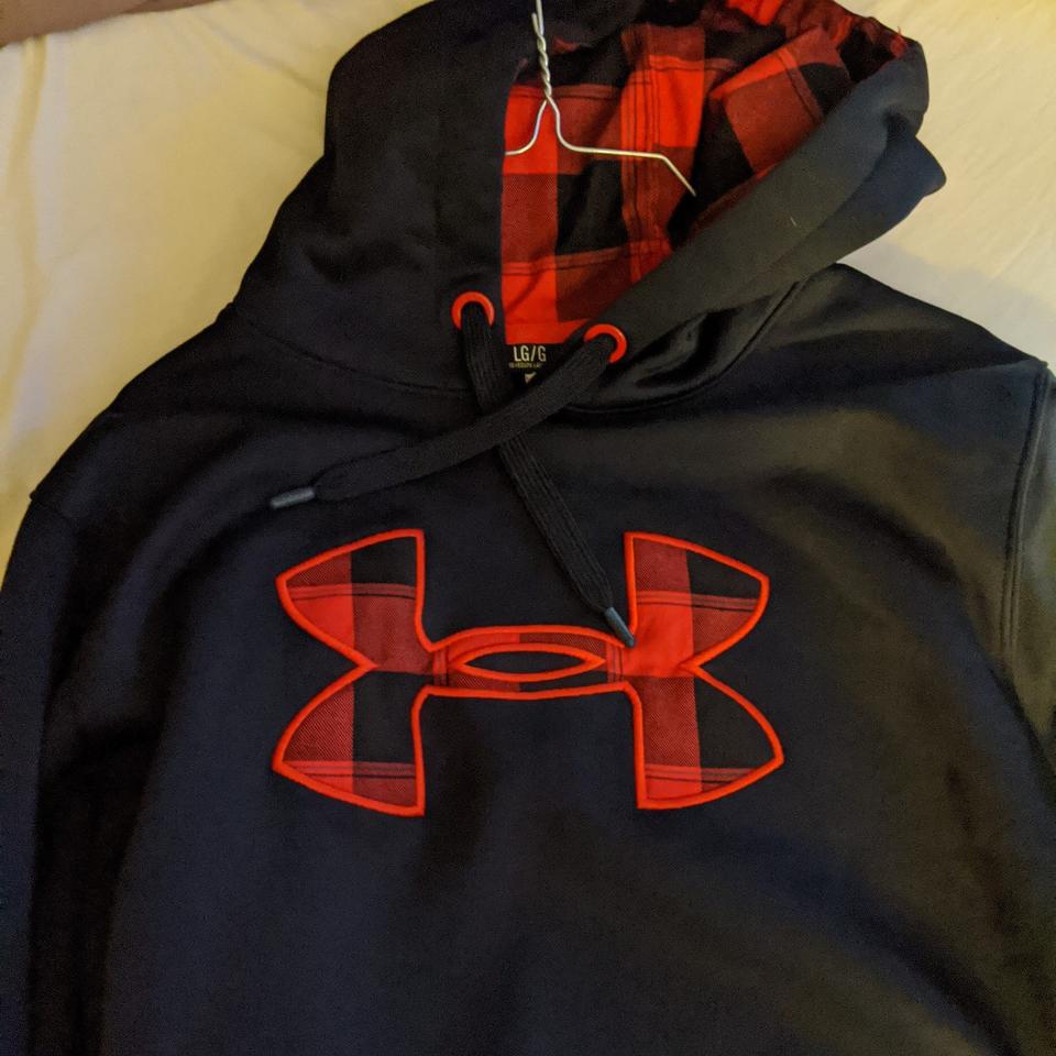 under armour red and black plaid hoodie