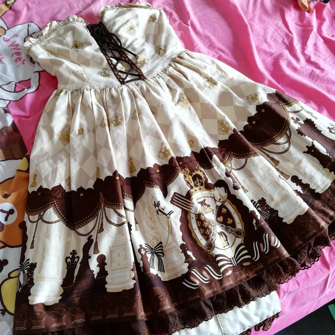 Angelic Pretty Chess chocolate JSK in white, only...