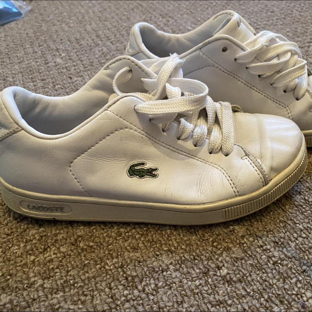 Well worn leather Lacoste trainers size 4. Still... - Depop