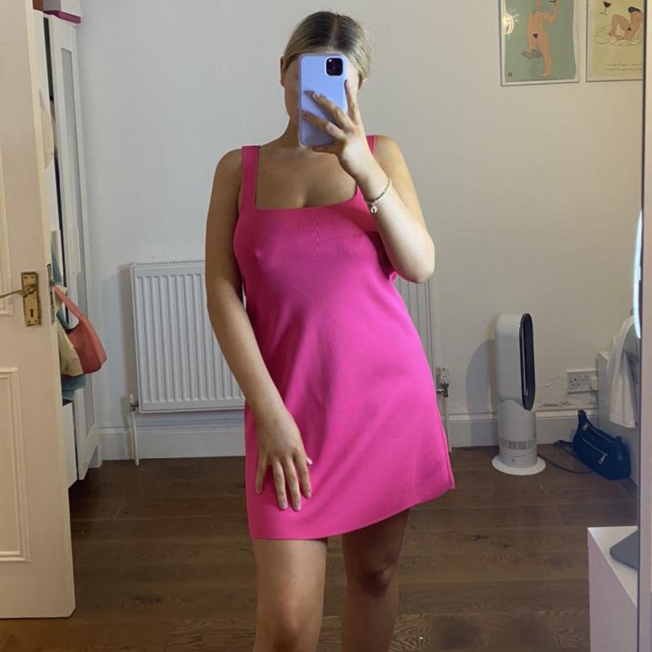 Zara bright hot sale pink dress