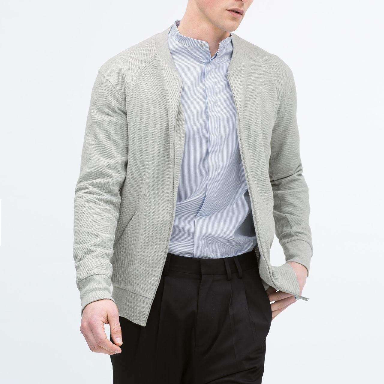 zara grey bomber jacket