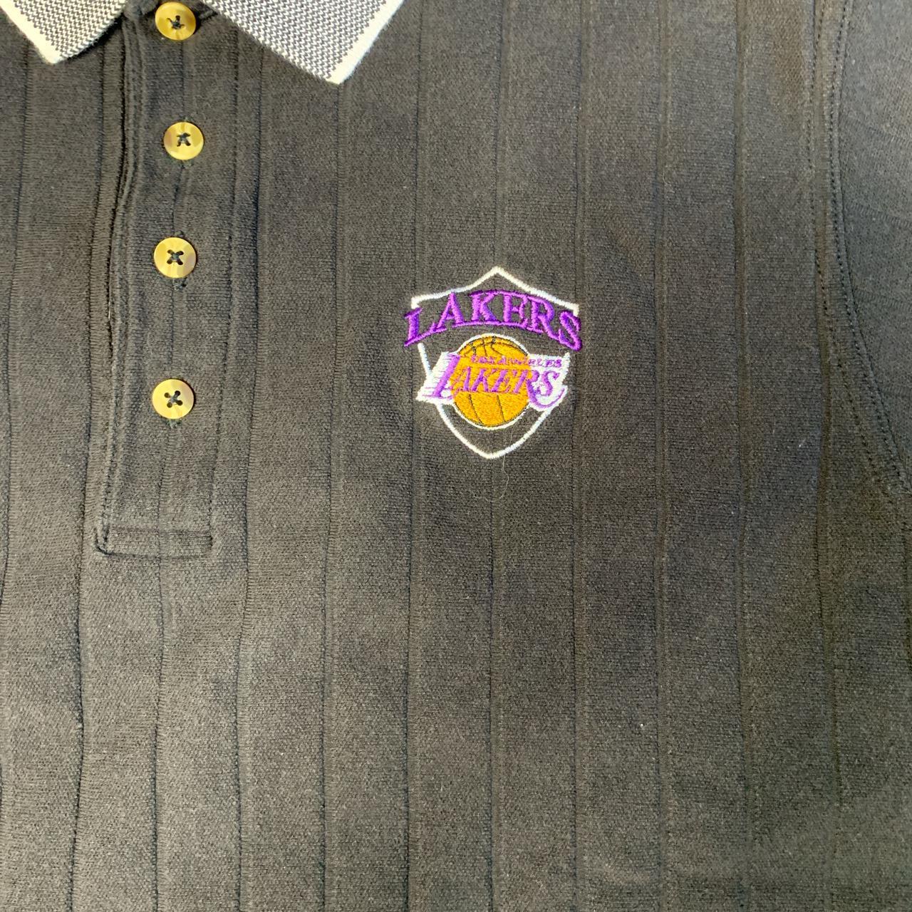 Lakers polo shirt • Ribbed materal • Grey collar and - Depop