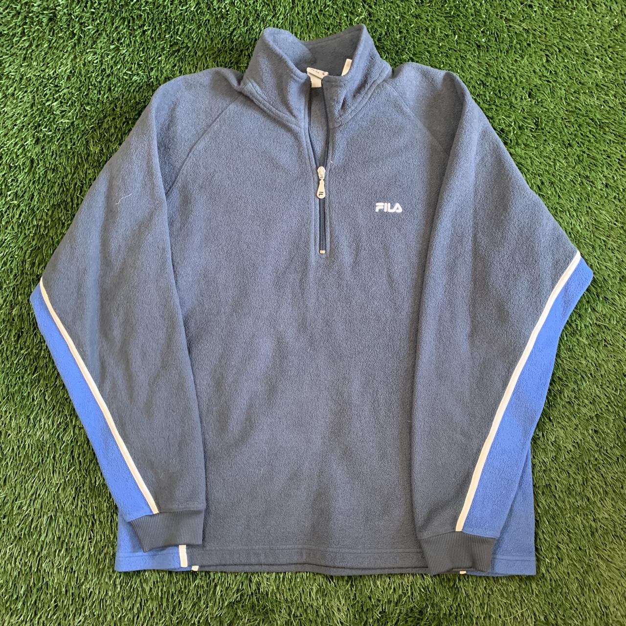 Fila fleece quarter zip pullover • No flaws just... - Depop