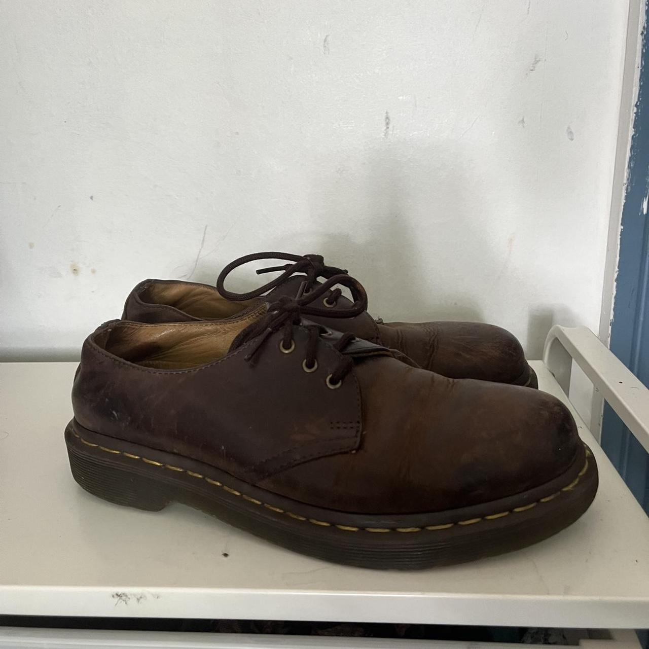 Worn brown low Dr Martens. Size 6. Have been well... - Depop