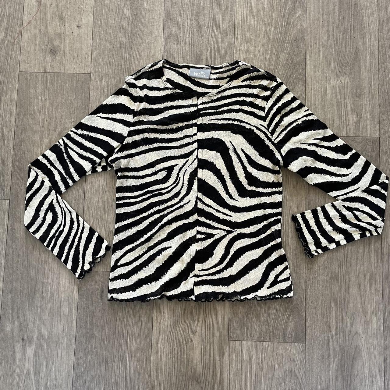 Gorgeous y2k 00s style zebra print black and white... - Depop