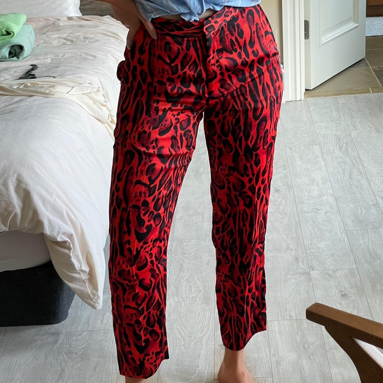 Red cheetah hot sale pants