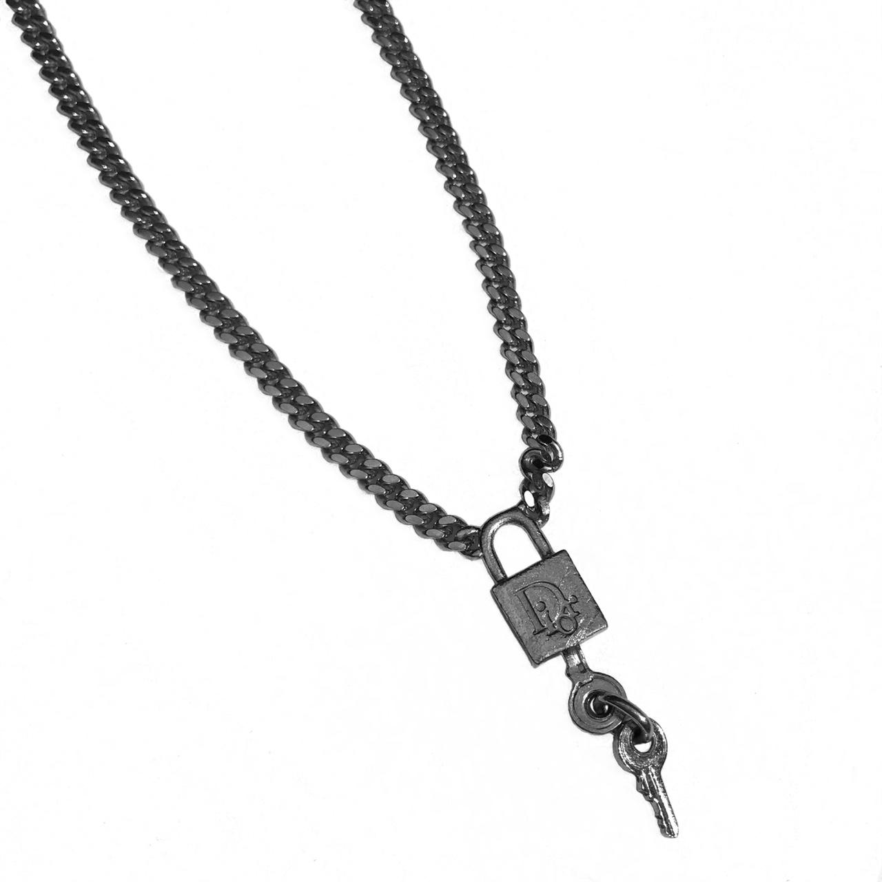 DIOR padlock necklace with Dior monogram 100... Depop