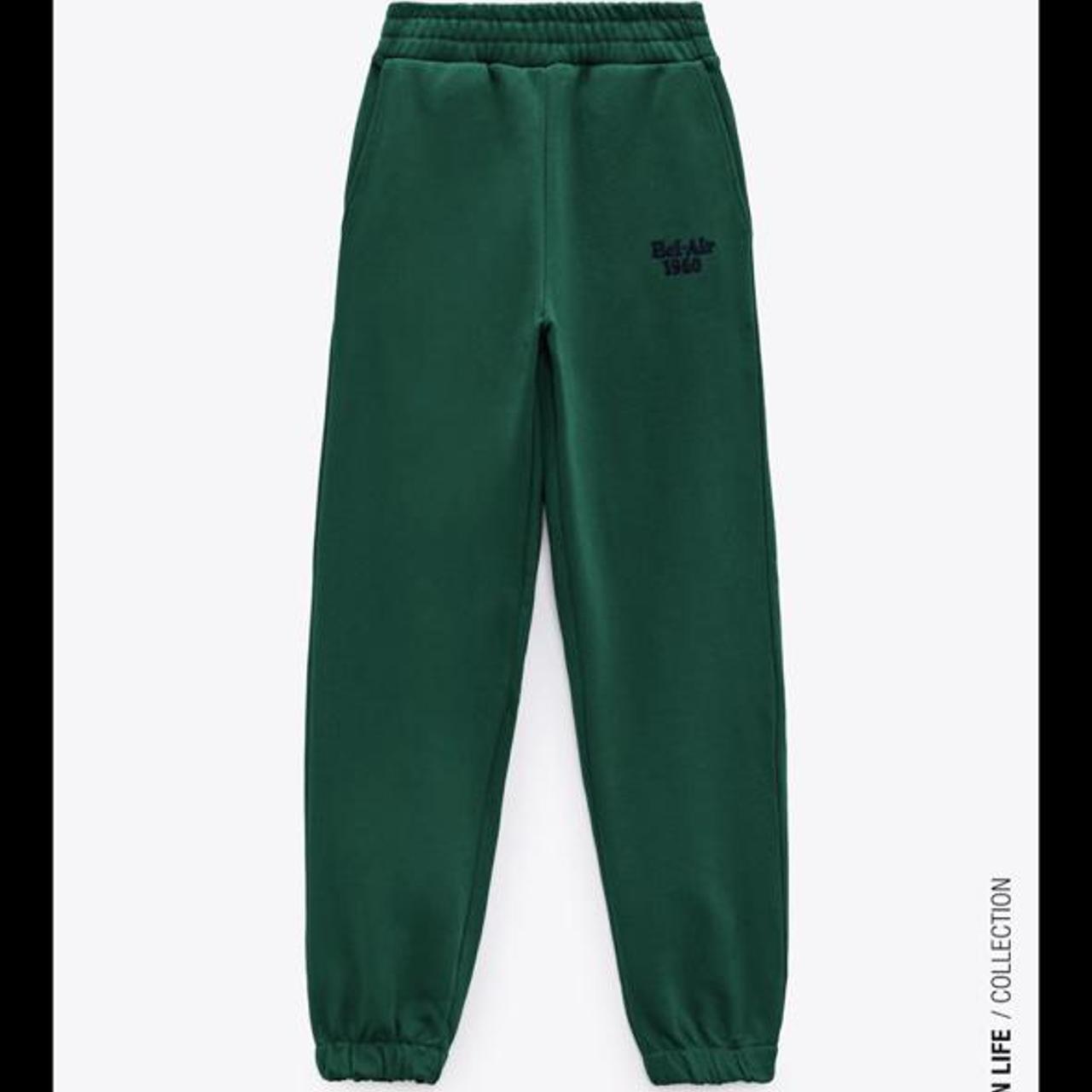 zara green track suit