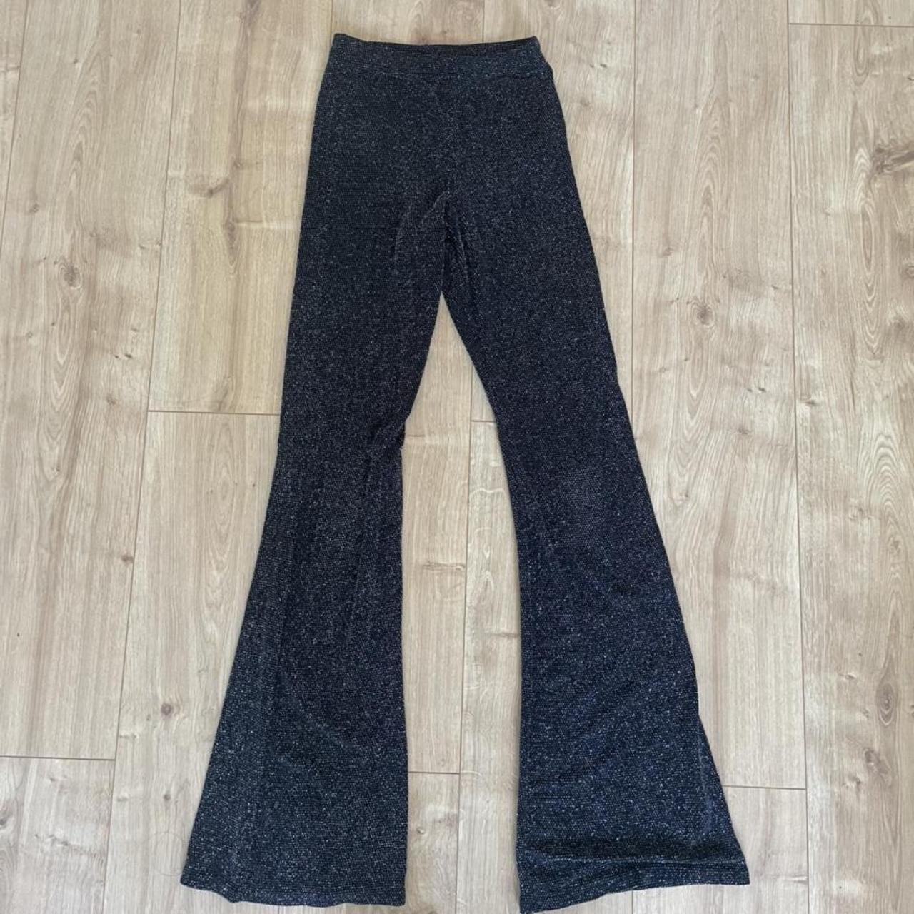 Black Glitter Flares Great condition (hardly... - Depop
