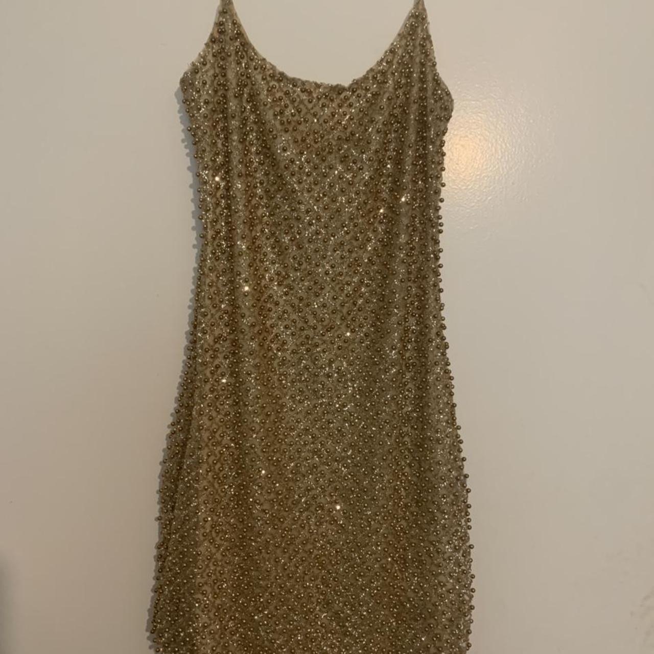 Oh polly embellished gold dress Dress only worn... - Depop