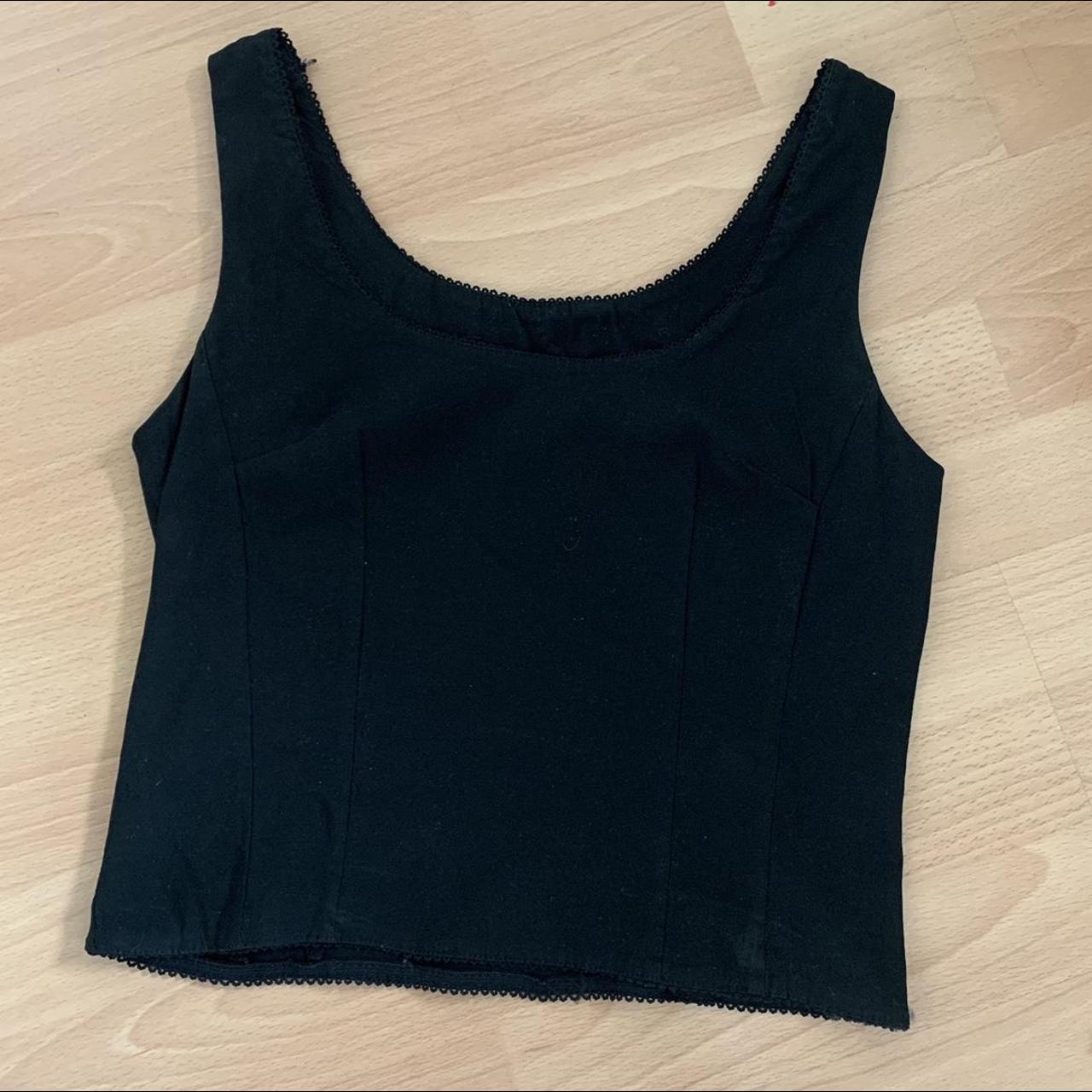 Vintage old label new look black corset vest top... Depop