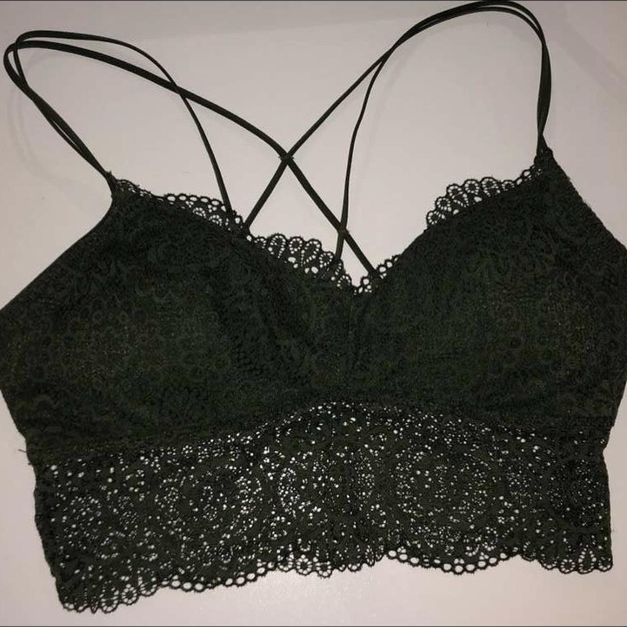 Gilly hicks Lace Bralette, Khaki green, Crop top, Never