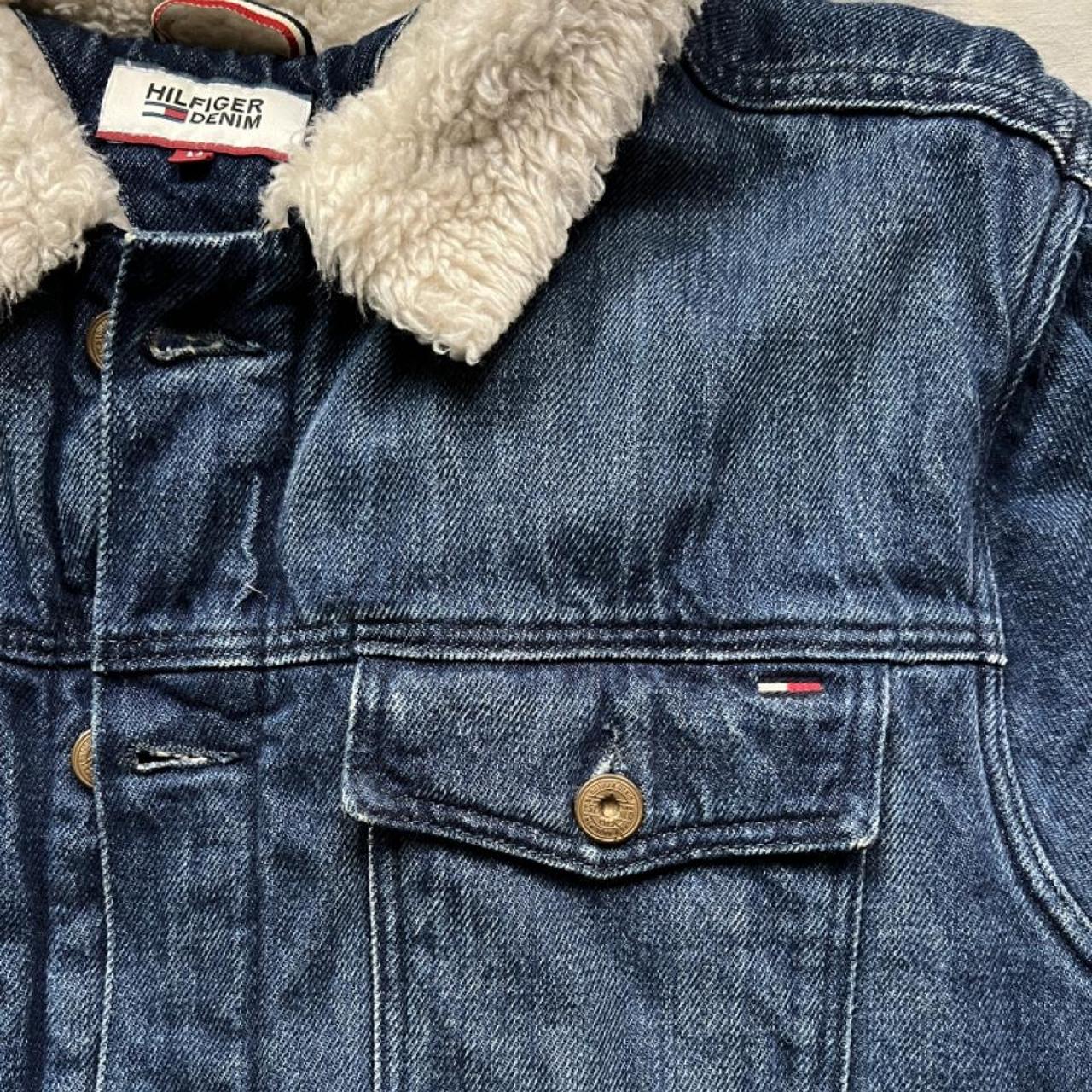 Tommy Hilfiger Denim Sherpa Trucker Jacket in... - Depop