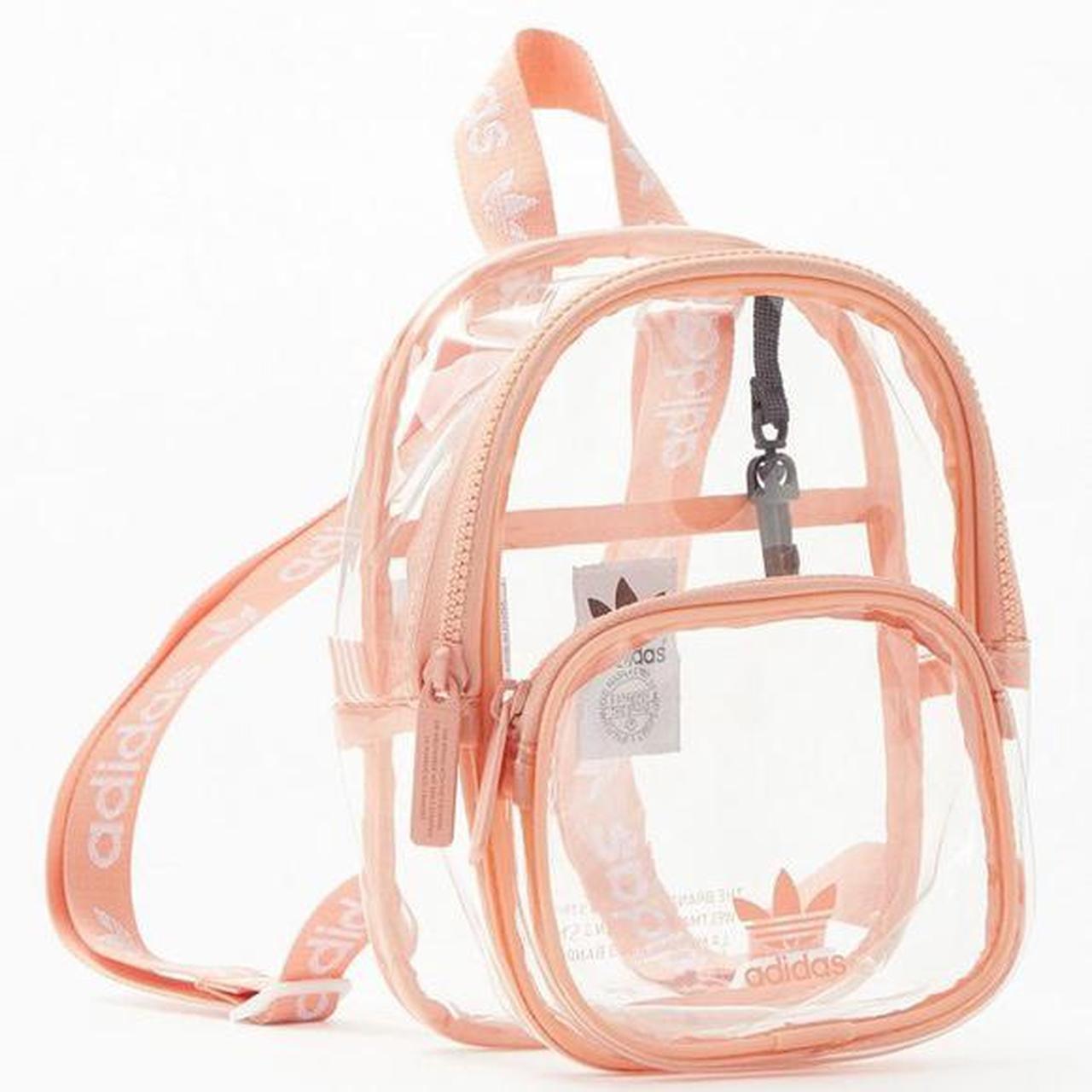adidas clear backpack pink