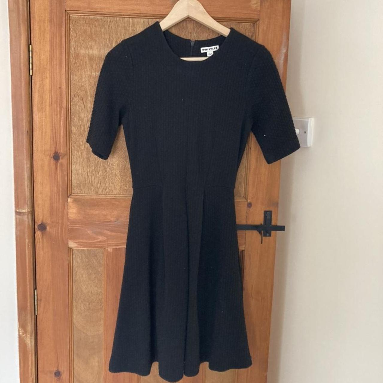 Whistles Black Skater dress. Thick waffle material,... - Depop