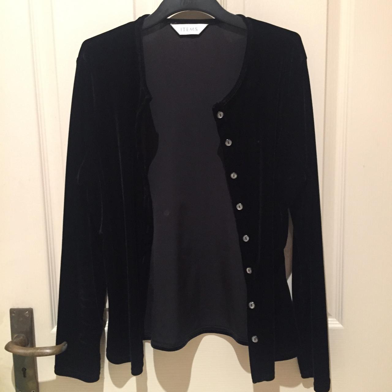 Vintage velvet cardigan top. U.K. Size 10 but would... - Depop