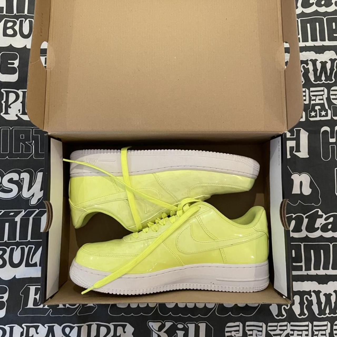 nike air force one highlighter green yellow vinyl