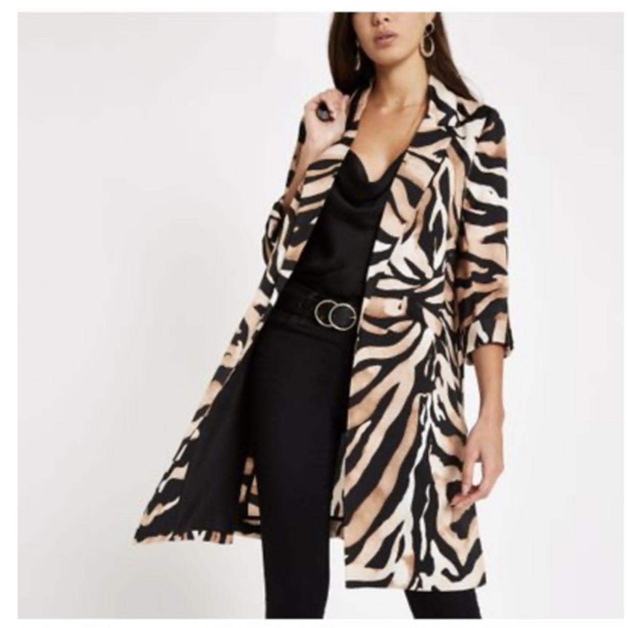 River island hot sale zebra coat