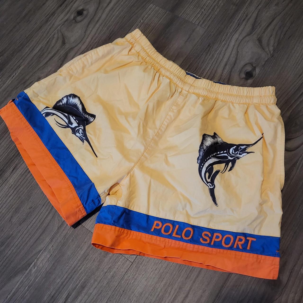 Vintage Polo Sport Marlins Trunks Size Medium Rare!... Depop
