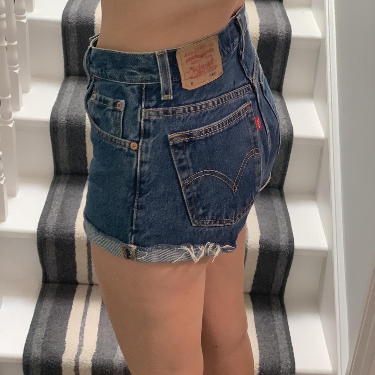 LEVI high waisted denim shorts bought from Urban... - Depop