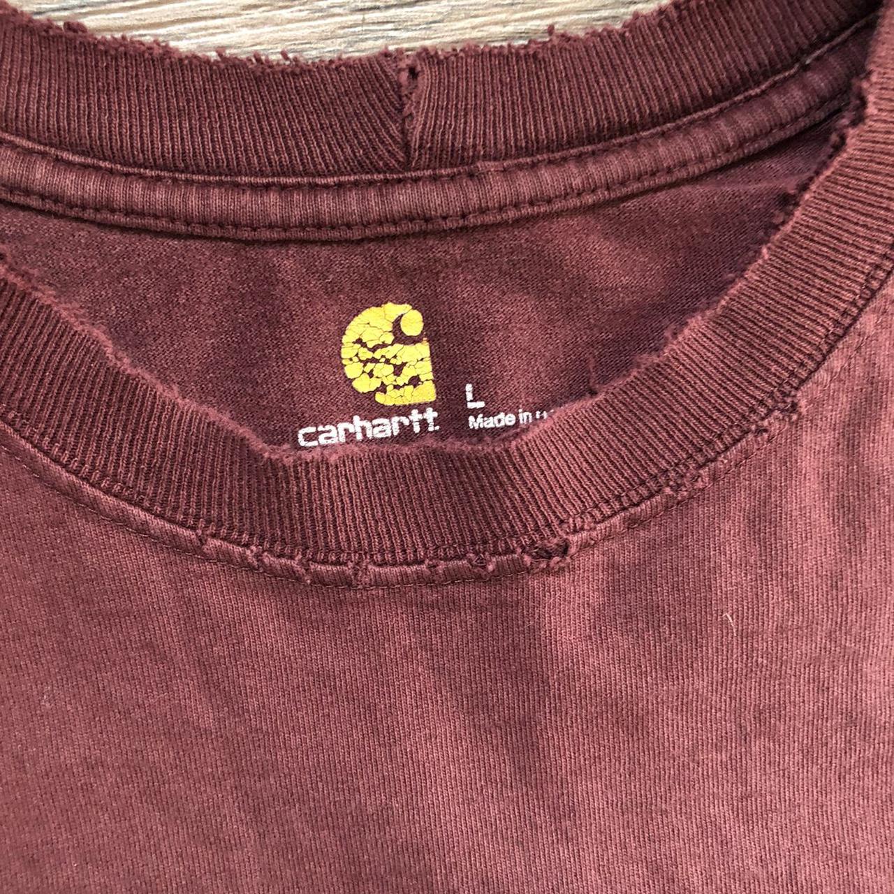 Product Image 3 - 🔥🚧CARHARTT SHIRT🚧🔥
-Nicely worn/distressed Carhartt shirt
-Burgundy/maroon