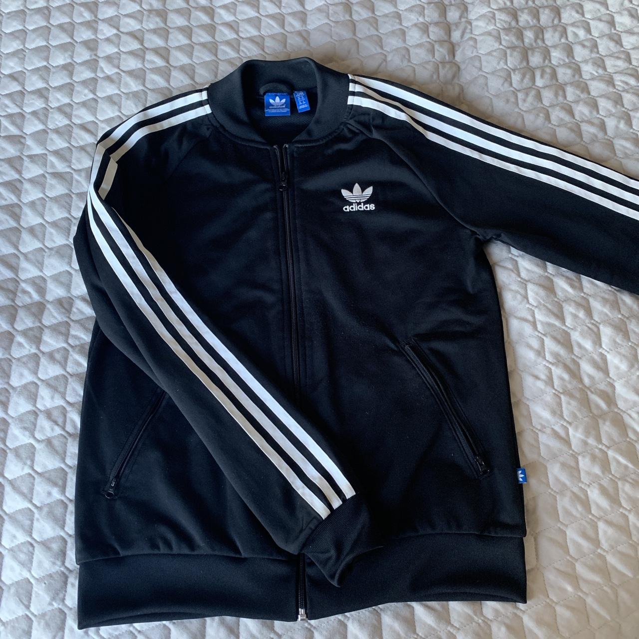 Adidas Originals Women's Black and White Jacket | Depop