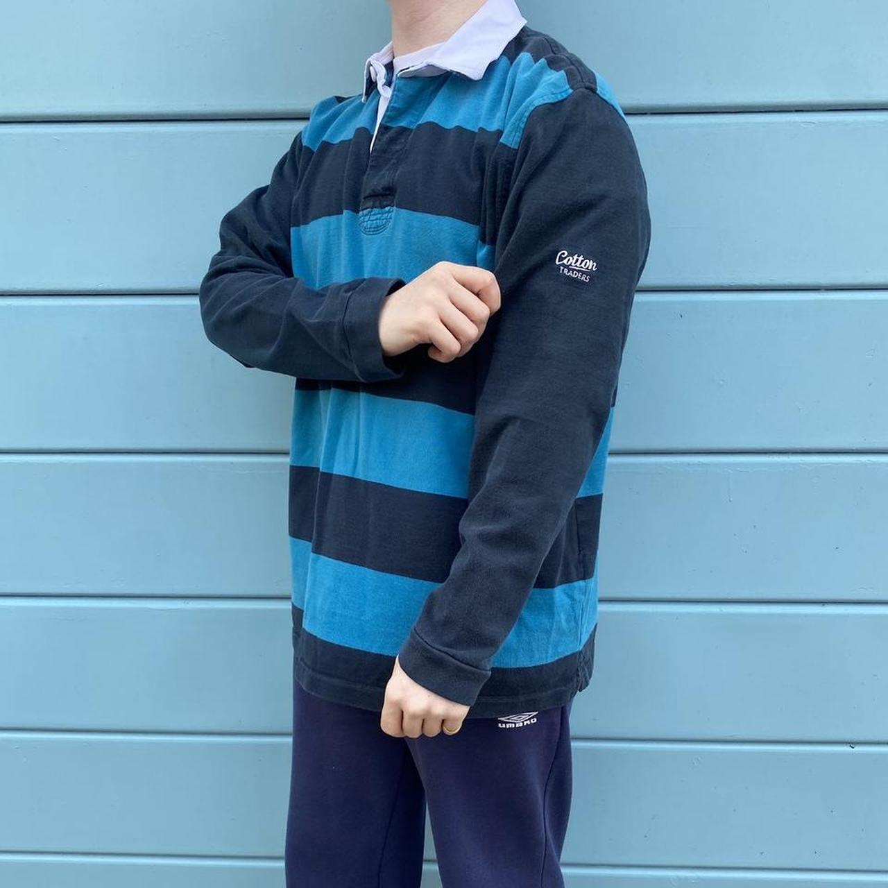 Vintage 90s Cotton Traders Striped Rugby Shirt Size