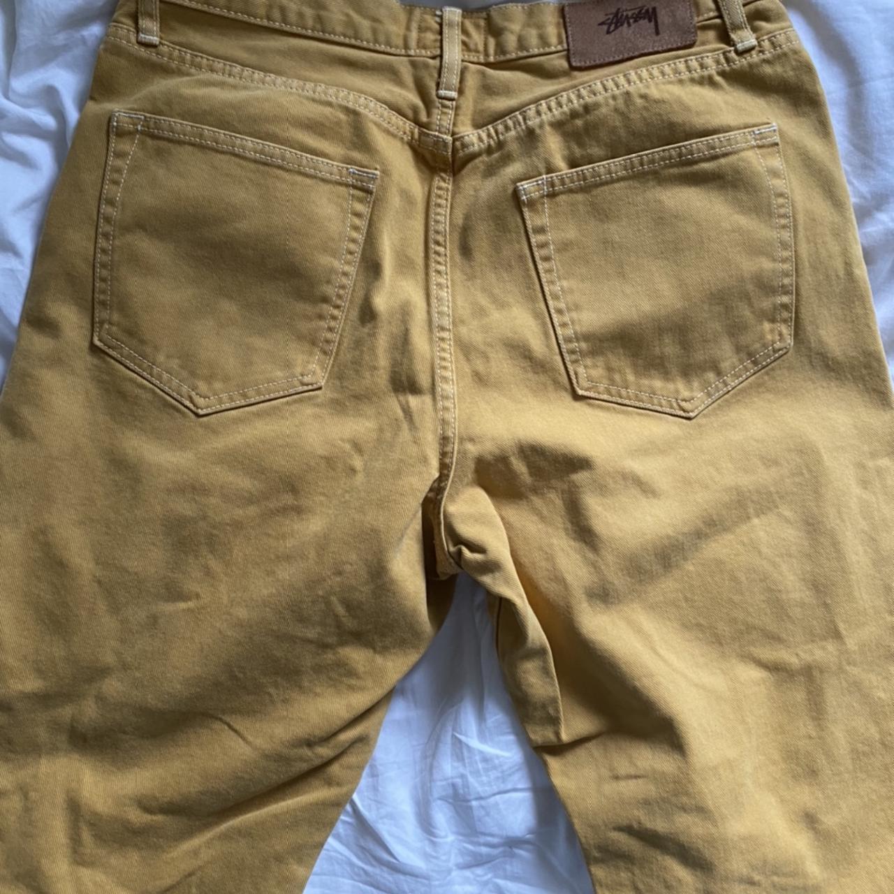 Stussy BIG Ol Jeans Size 32 In a washed yellow tan... - Depop