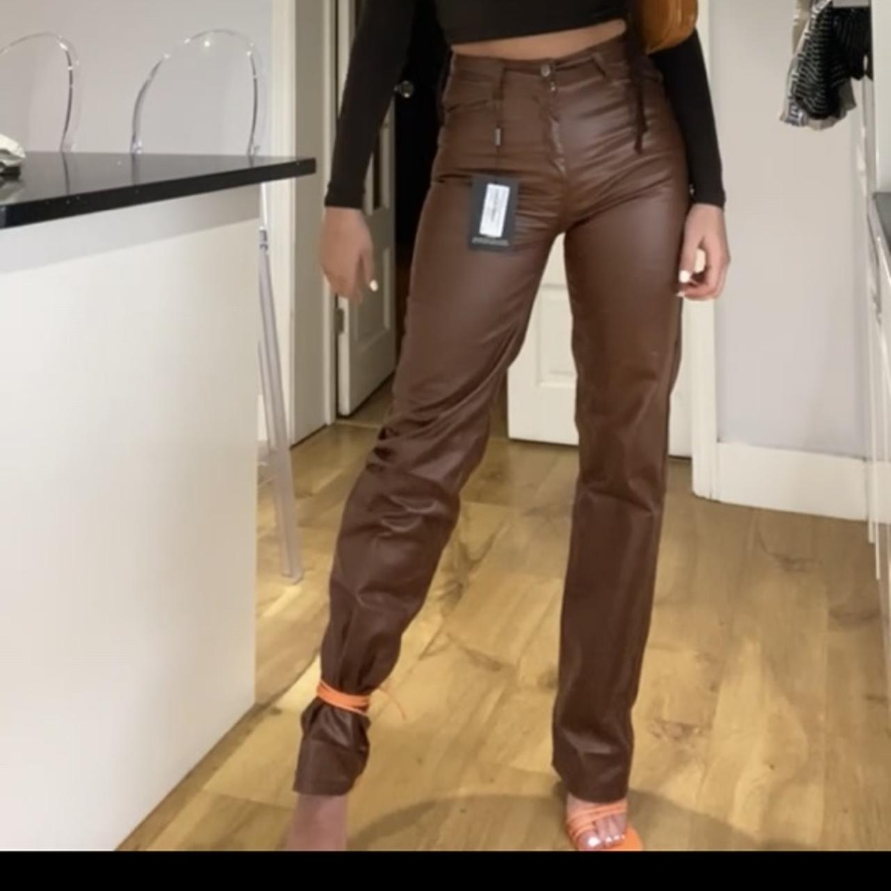 Leather trousers size clearance 8