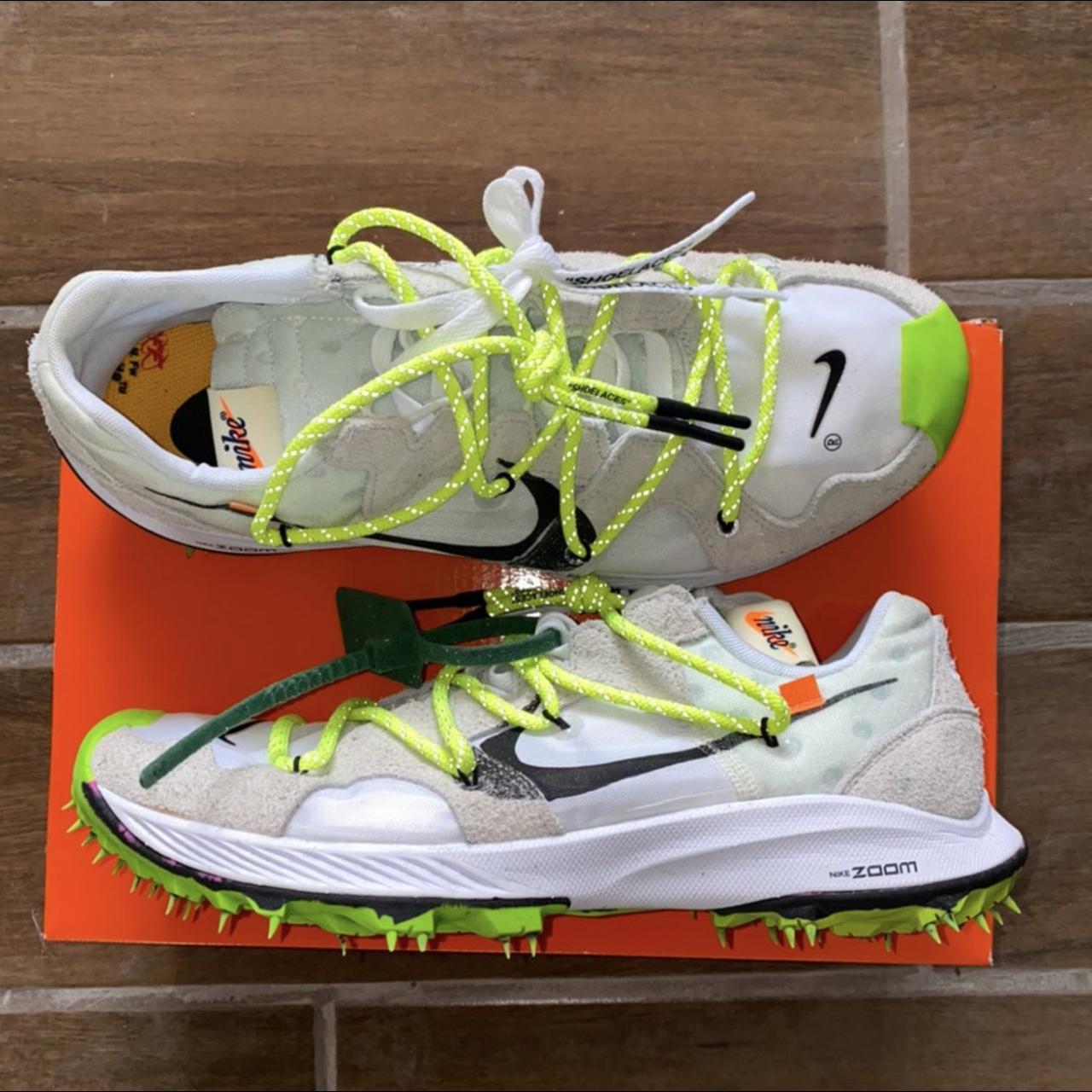 Off-white Terra Kiger 5 in white and green colorway... - Depop