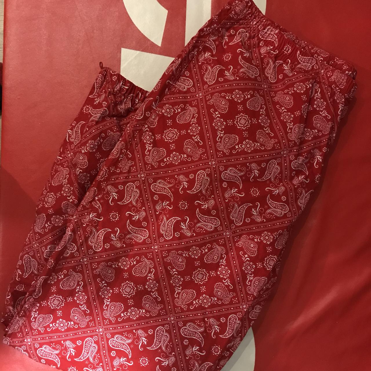 Supreme bandana track pants in hand!!, Size:...