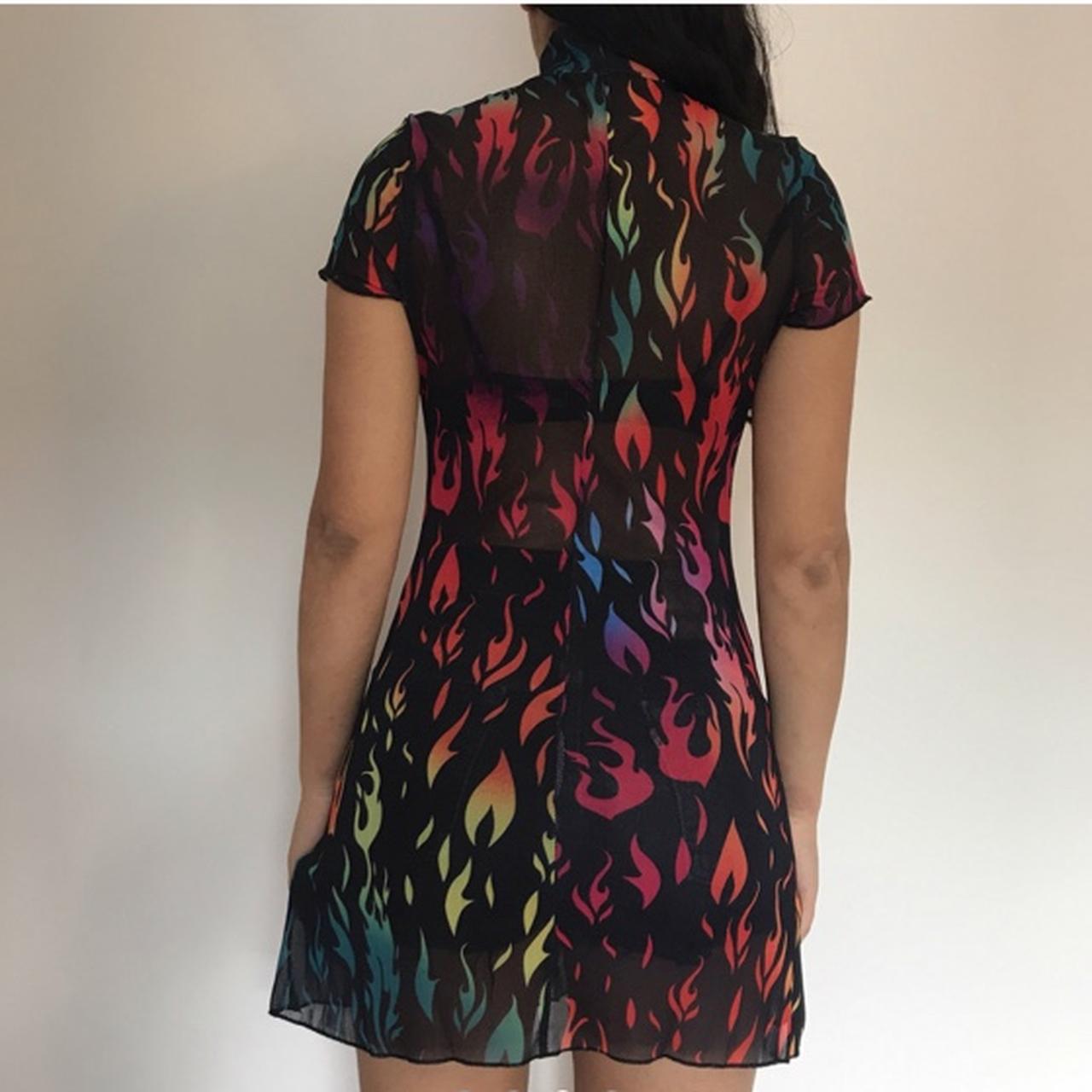 Flame mesh dress sale