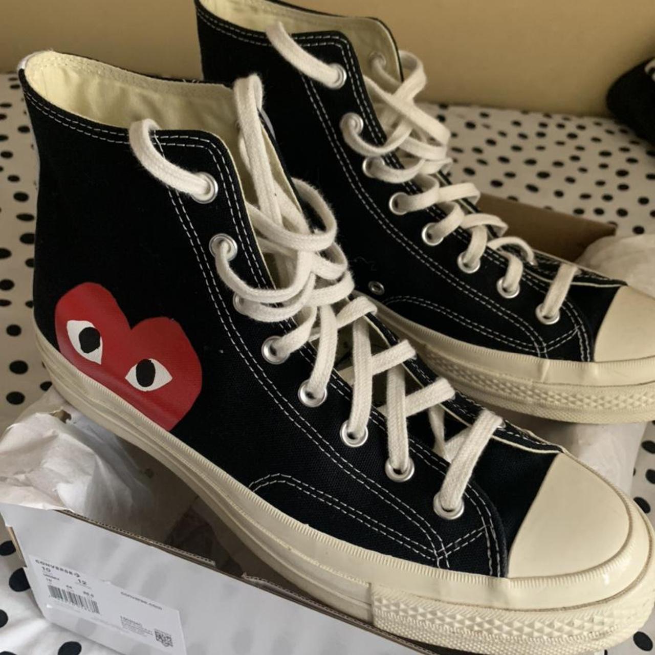 Converse x Comme des Garcons Size 10 UK High top... - Depop