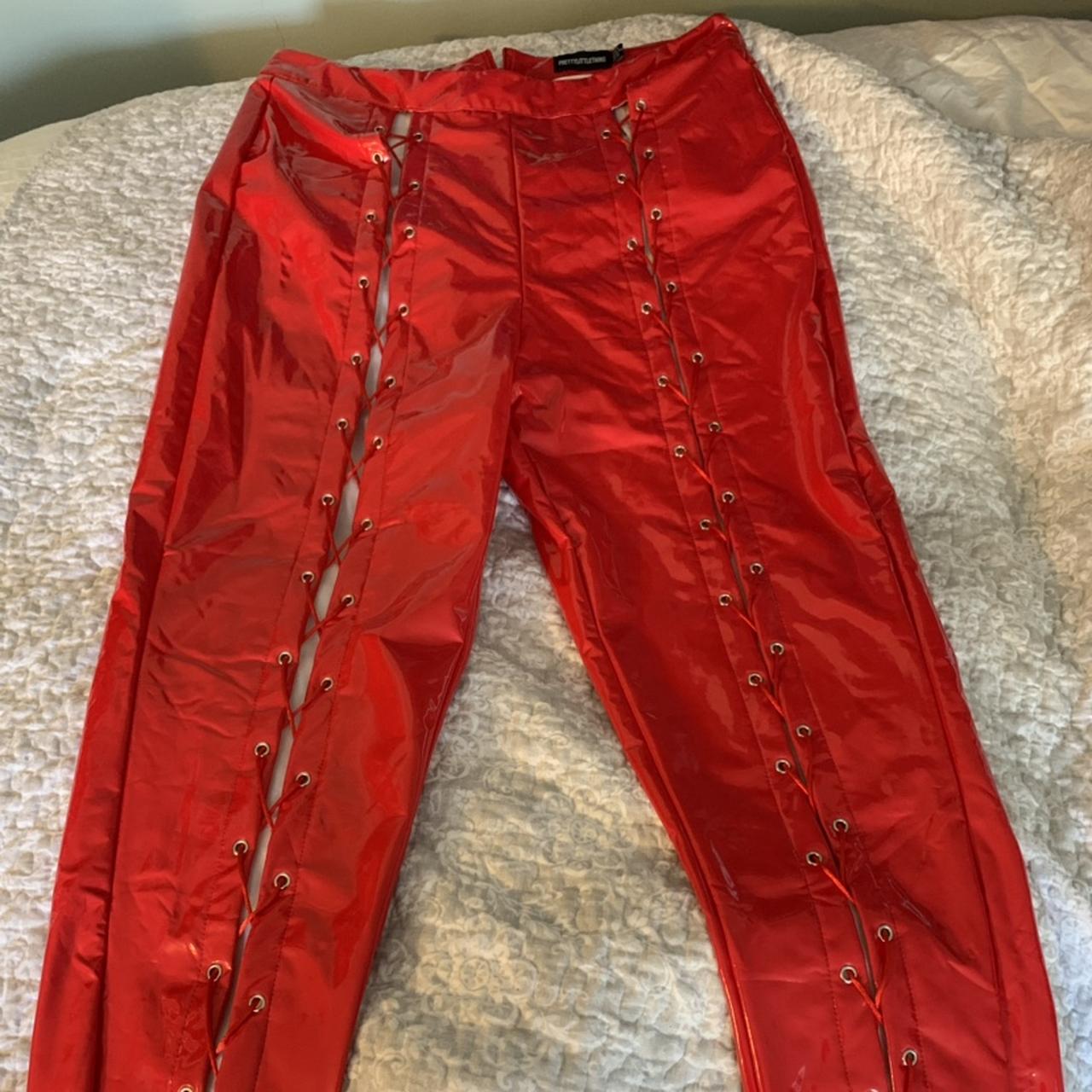 pretty little thing vinyl pants size