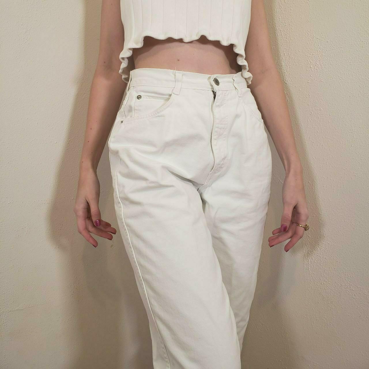 White High Waisted Jeans These high waisted jeans... - Depop