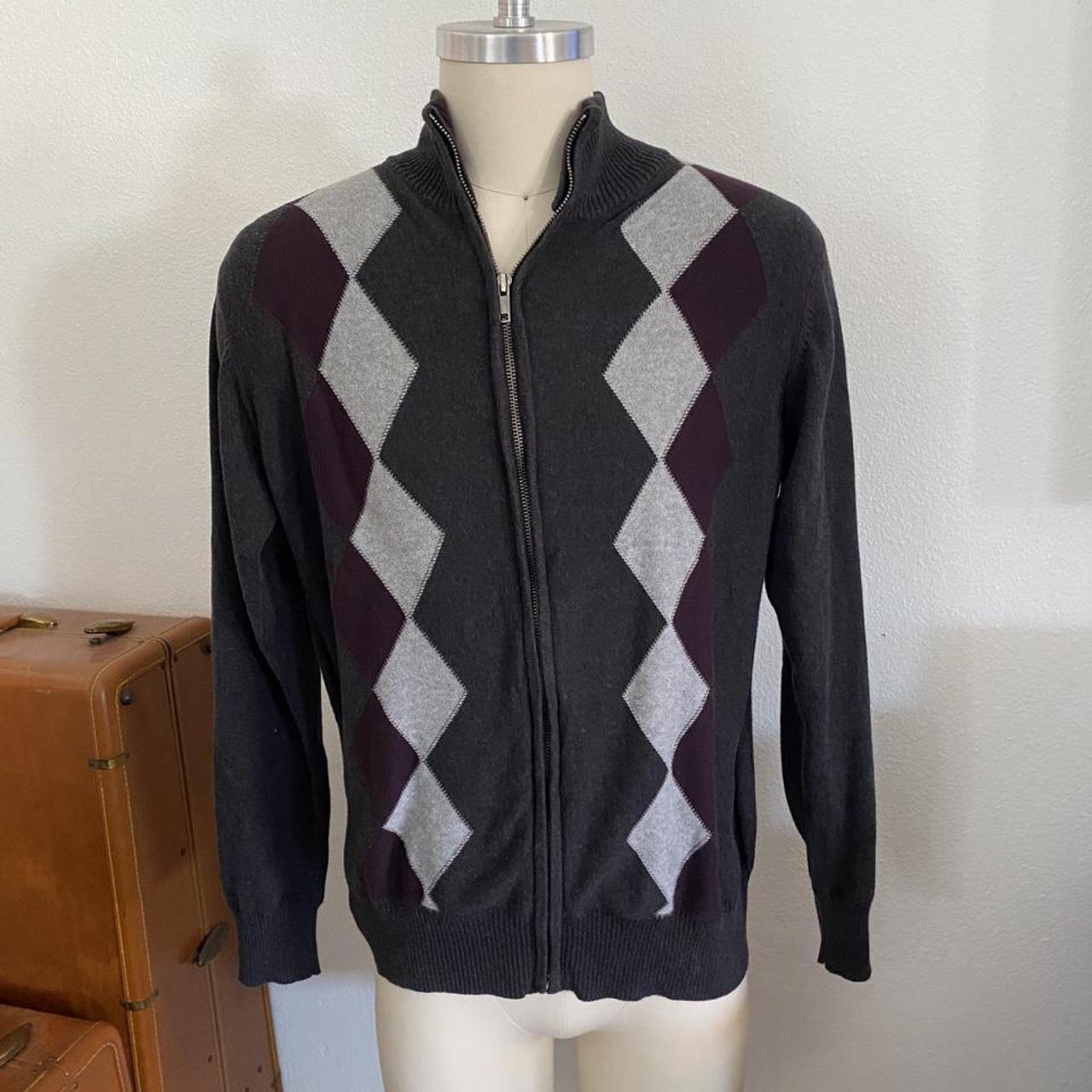 Vintage Dockers Men's Argyle Zip Front Depop
