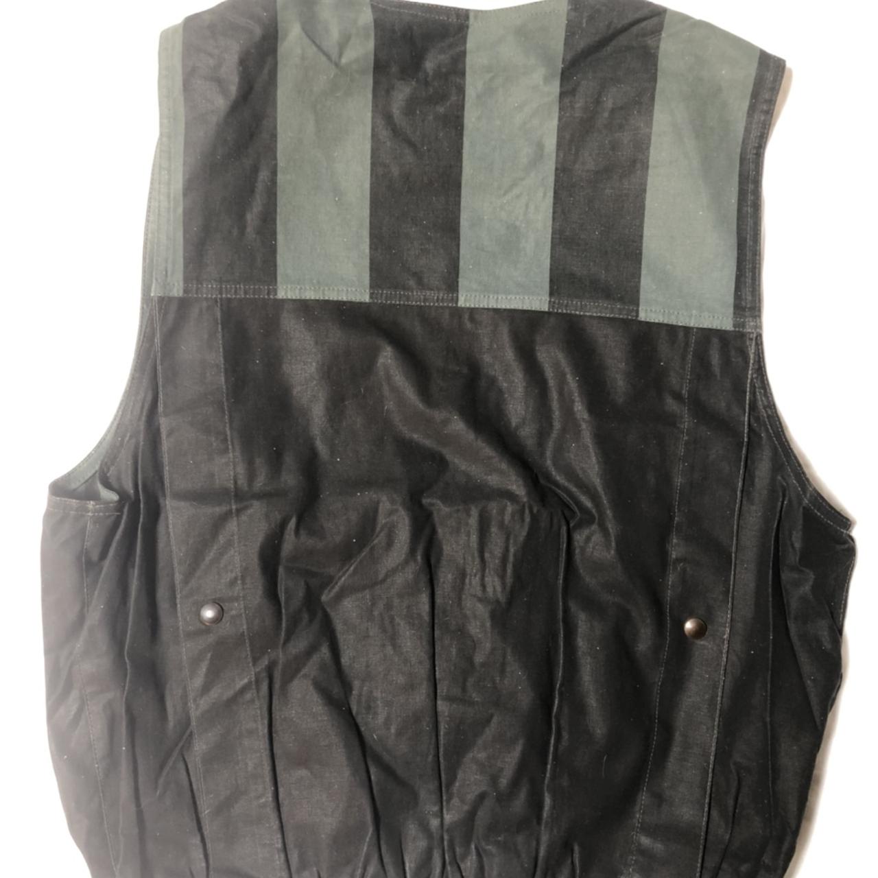 Emporio Armani 1988 waxed cotton vest. Dark grey Depop