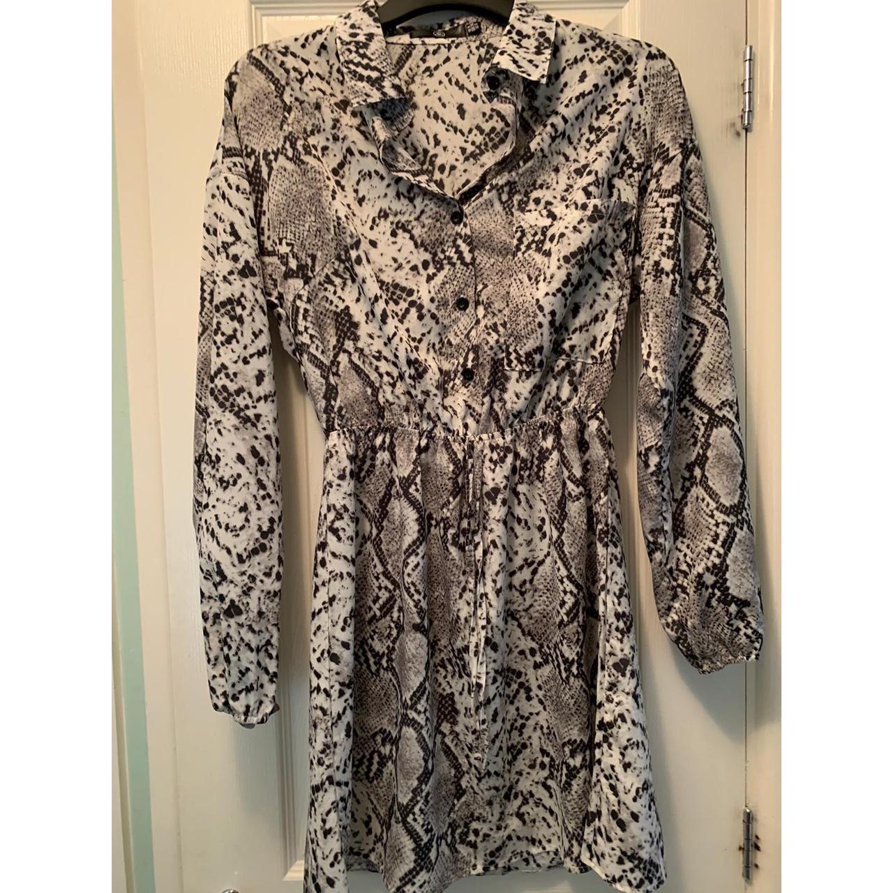 Missguided snake print shirt dress Depop