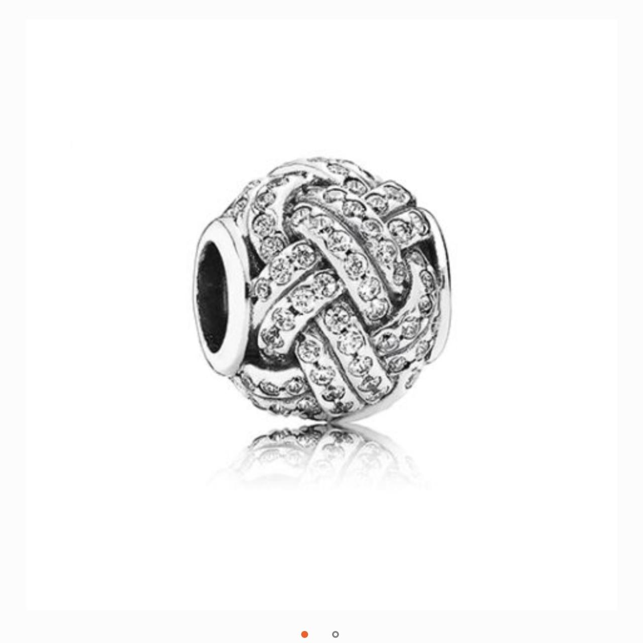 PANDORA Sparkling Love Knot Ring, Clear CZ 190997CZ-52 EU 6 US Pandora Sparkling Love Knot Ring Size L.5 Approx 2.7g Preowned